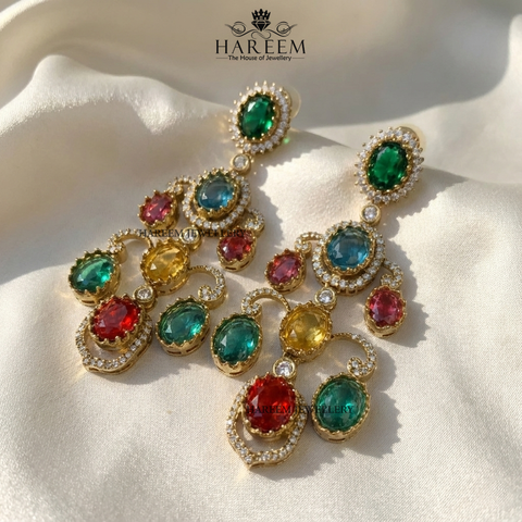 Shanaya Multi Stone Dangler