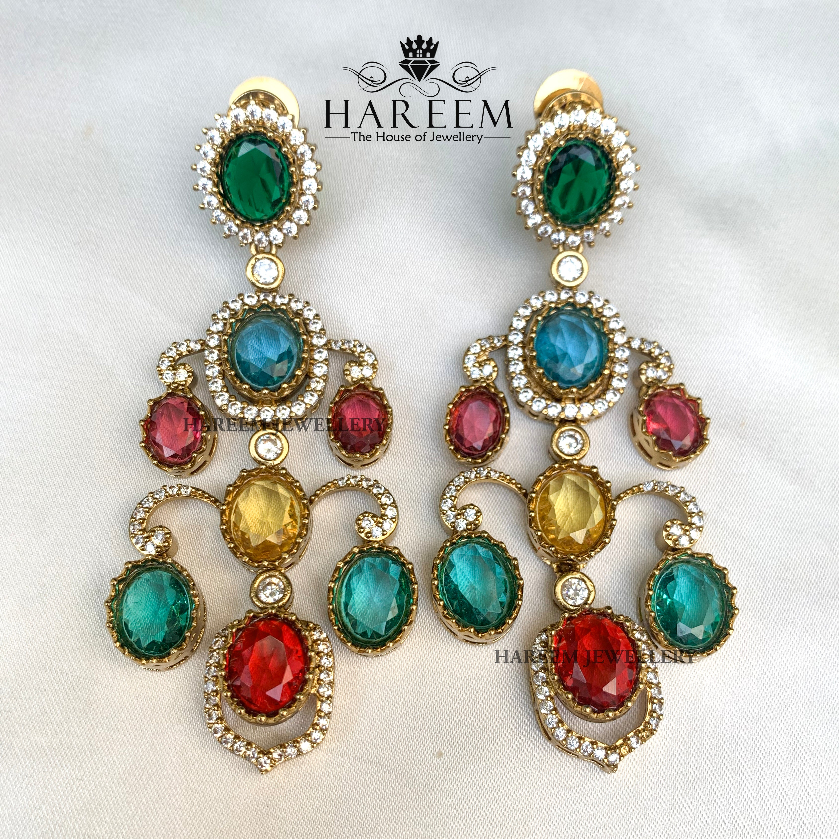 Shanaya Multi Stone Dangler