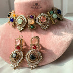 Aasha Multi Gemstone set