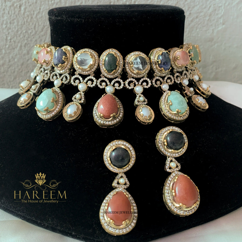 Elizabeth Aura Multi Gemstone set