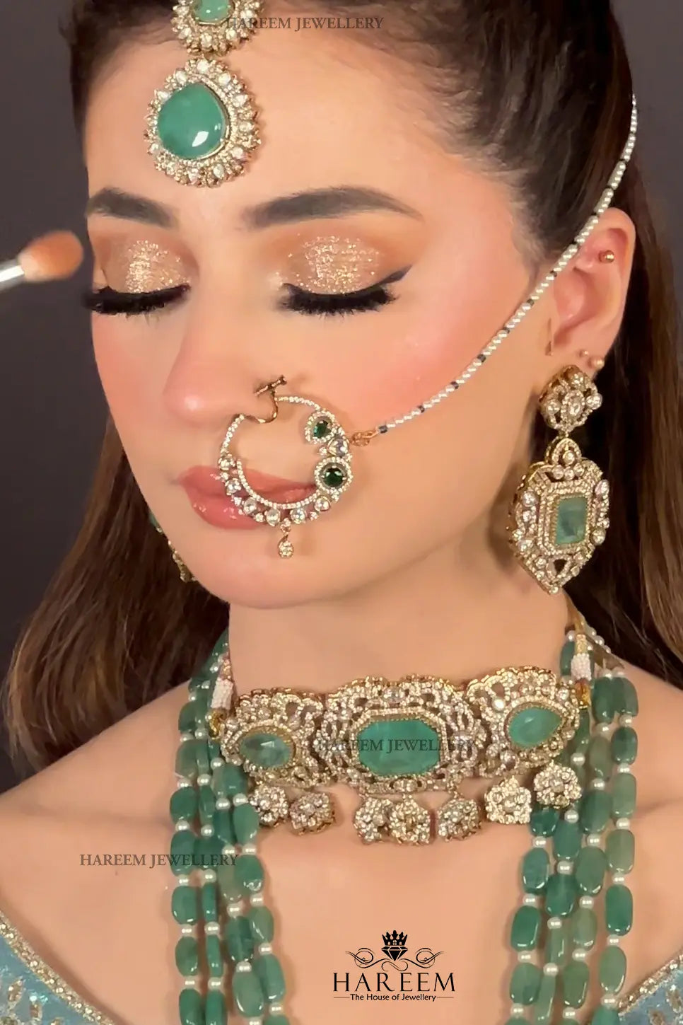 Kanchan Dublet stone Polki set