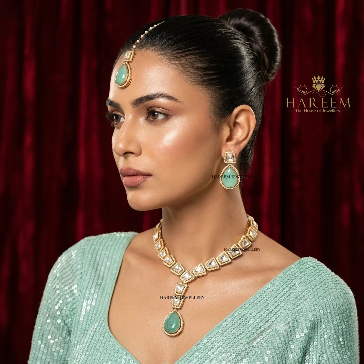 Yasmeen Dublet stone Polki  set