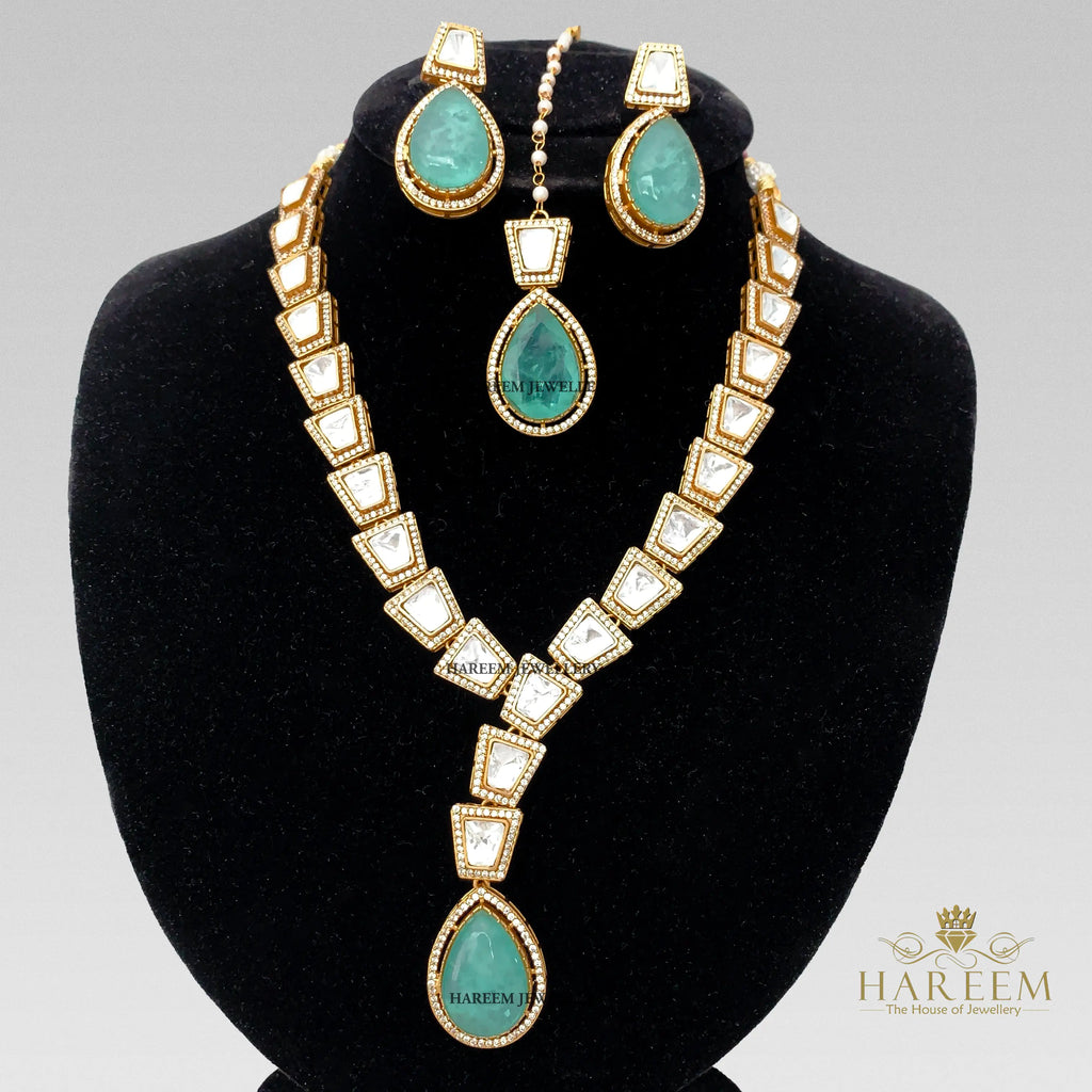 Yasmeen Dublet stone Polki  set