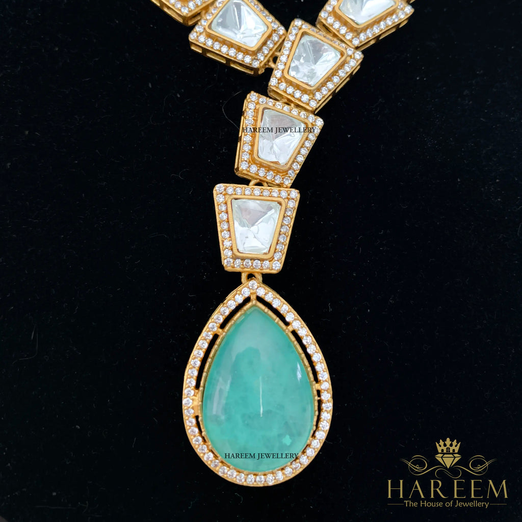 Yasmeen Dublet stone Polki  set