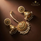 Meherbano - Thappa Kundan Earrings Tika combo