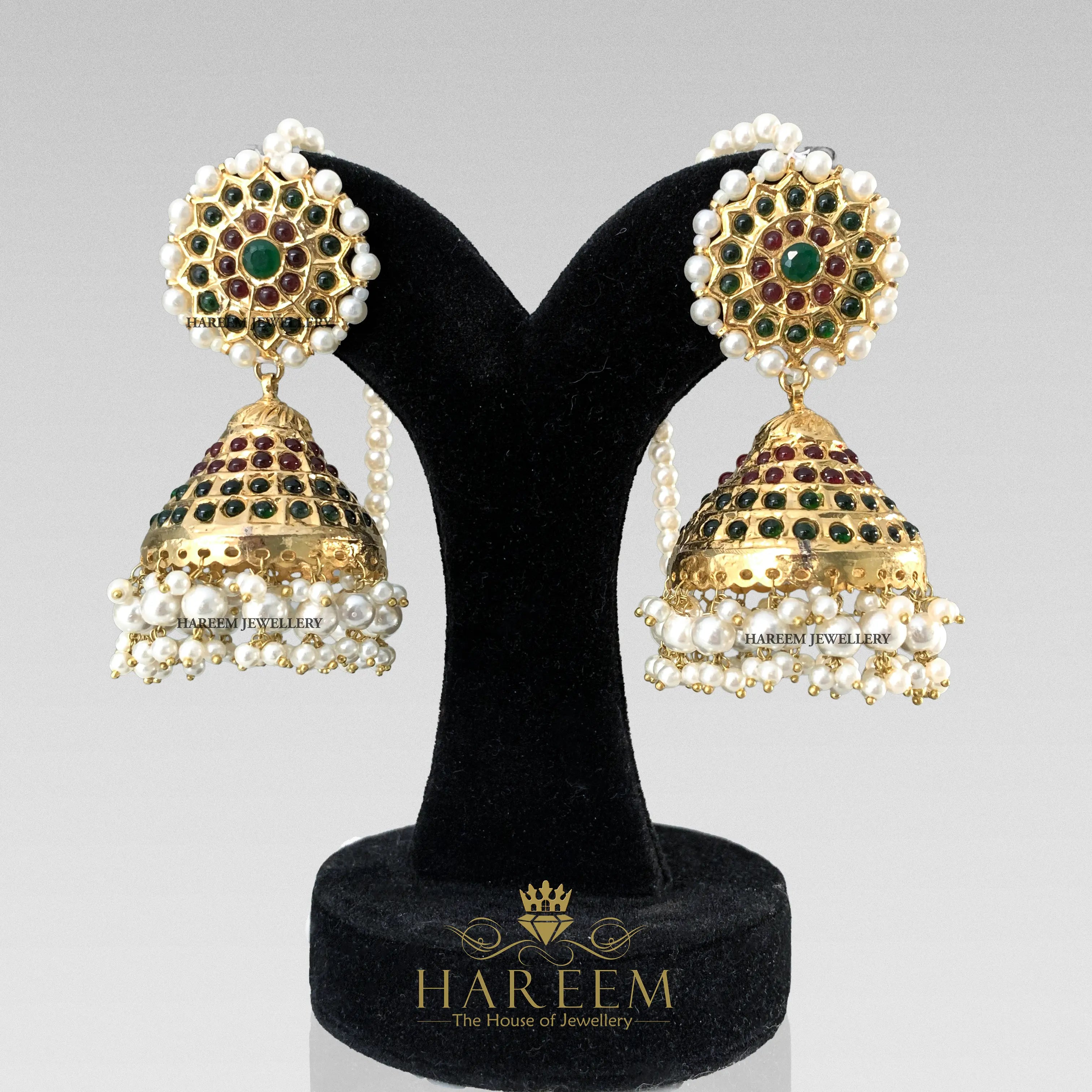 Meherbano - Thappa Kundan Earrings Tika combo