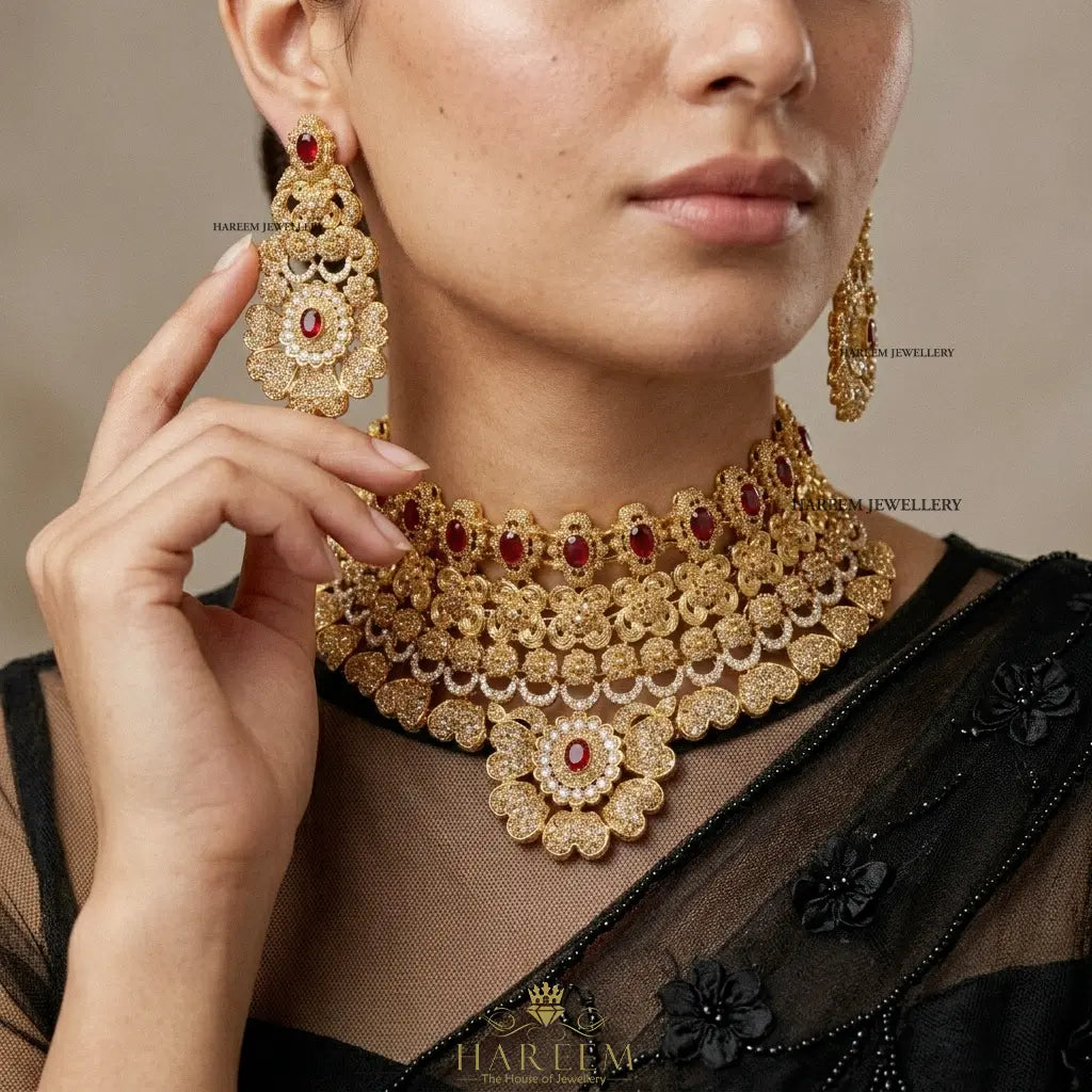 Zoya Gold platted traditional Bridal set