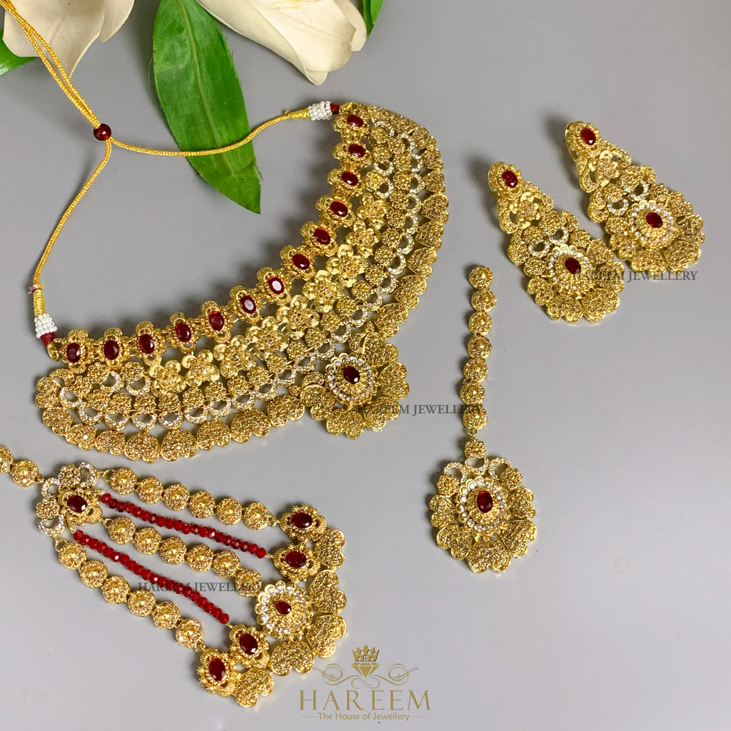 Zoya Gold platted traditional Bridal set