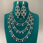 Amour 3 Layers of  Dimonte American Diamond Necklace Set